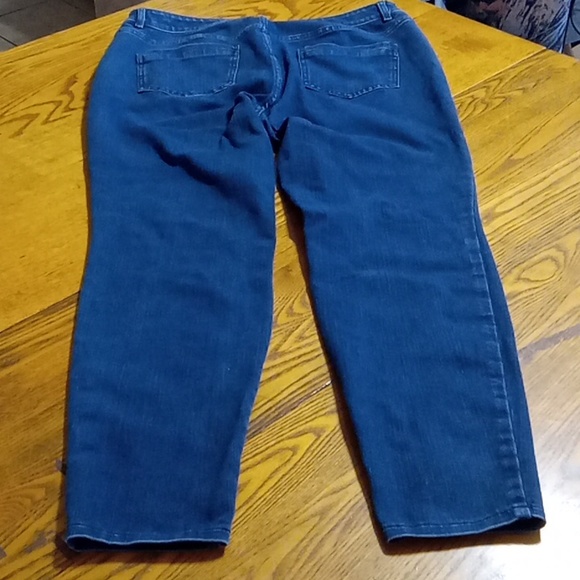 J.Jill WOMENS JEANS 14 DENIM Pants Preowned BLUE Faded Work High Rise Leggings - Picture 3 of 9